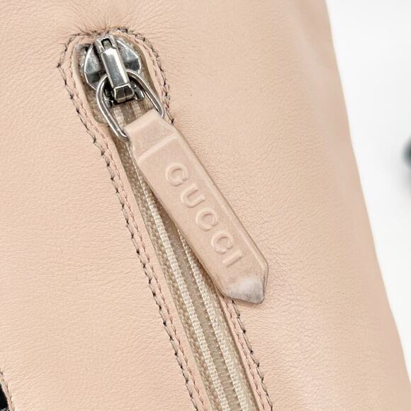 Gucci Harriet Light Rose Black Leather Lace Up Over The Knee Heeled Boots EU 38 - Picture 13 of 15